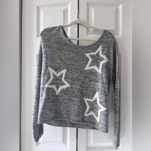 Gray Star Pattern KNIT  Women's Sweater